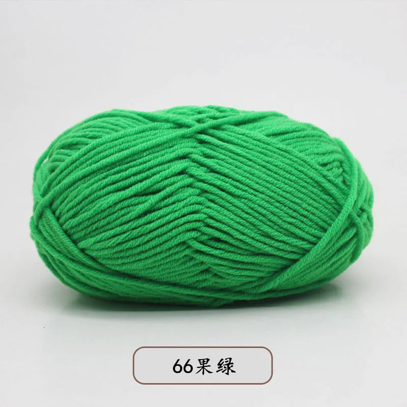 40-50 جم/المجموعة خيوط قطنية حليبية 4 طبقات (80%) للحياكة، صبغة لانا لعمل الكروشيه اليدوي، سترة قبعة دمى بسعر منخفض