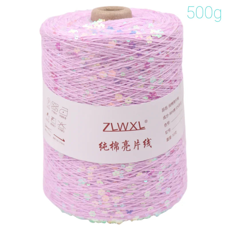 Fil à paillettes spécial 300, 900M, 100% coton, 6mm + 3mm, accessoires pour vêtements, bricolage, poupée de chiffon, fil à tricoter