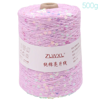 Fil à paillettes spécial 300, 900M, 100% coton, 6mm + 3mm, accessoires pour vêtements, bricolage, poupée de chiffon, fil à tricoter