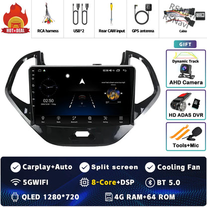Android 15 Carplay Auto pour Ford Figo 2015 2016 2017 2018 autoradio 4G WIFI lecteur multimédia srereo Navigation vidéo 360 caméra
