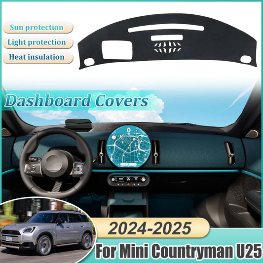 Couverture de tableau de bord pour Mini Countryman U25, accessoires 2024 2025 2026, tapis de Protection, Cape d'ombre, autocollant Anti-soleil pour voiture