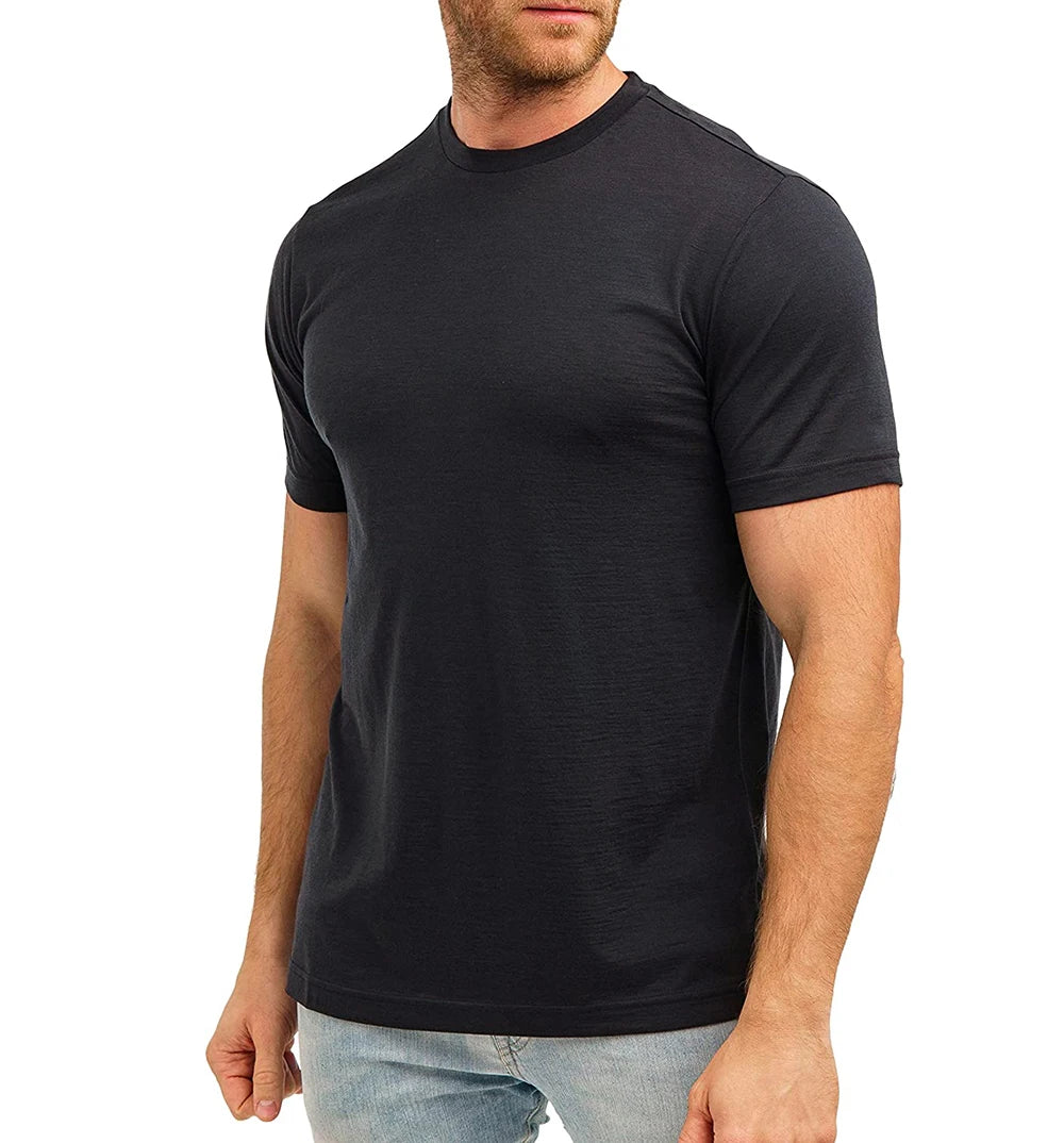 100% laine mérinos T-Shirt hommes à manches courtes chemises mérinos Sport léger couche de Base randonnée T-Shirt doux respirant maillot de corps
