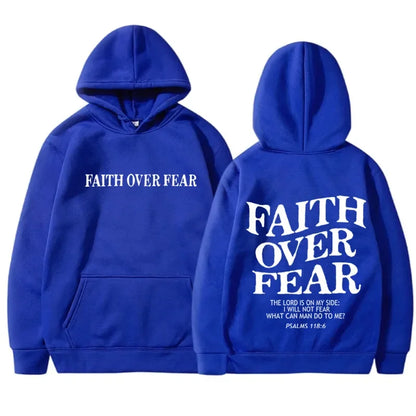 FAITH OVER FEAR sweat à capuche imprimé pour hommes femmes décontracté à manches longues sweats à capuche Hip Hop Harajuku sweat à capuche Y2k hommes hauts à capuche