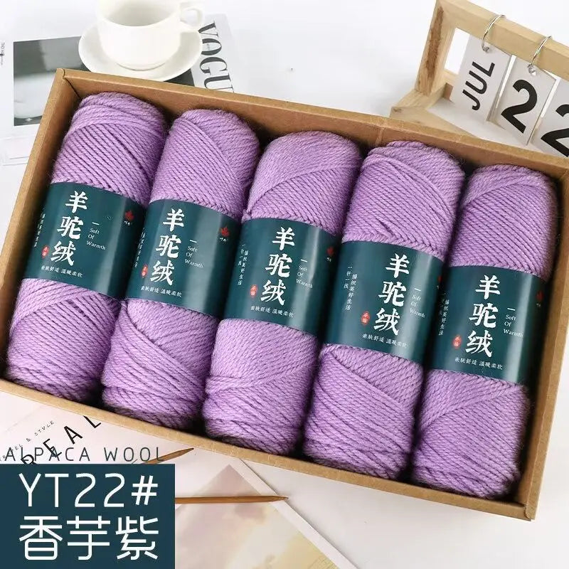Fil de laine d'alpaga et cachemire, 500 g/ensemble, pour vêtements au Crochet, chapeaux, gants, moyennement épais, 3 plis, fil de laine tricoté à la main de haute qualité, gonflé