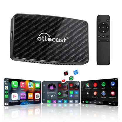 Ottocast Play2Video Pro sans fil pour lecteur multimédia d'origine, système 3 en 1, Netflix & YouTube, Carplay, boîte AI pour VW