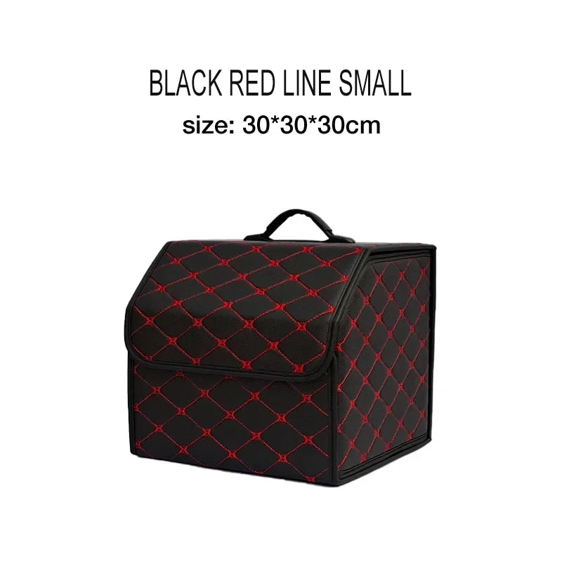Boîte de rangement de coffre de voiture, grande capacité, sac de rangement d'outils multi-usage automobile, rangement pliable en cuir pour boîte de rangement d'urgence