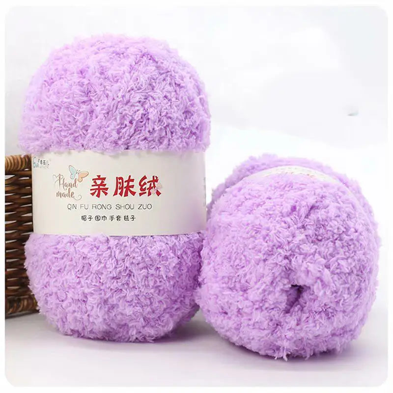 Fil Chenille doux et fin en velours de corail, 50g/paquet, fils de serviette pour tricoter, fil au Crochet, tricot à la main, poupées de bricolage