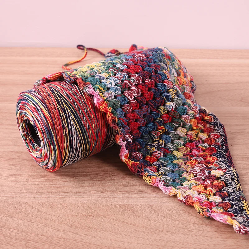 100% coton motif arc-en-ciel teint rétro fil de coton fait à la main matériel de bricolage pour tricoter motif à la mode pull écharpe chapeau écharpe bandeau sac à dos sac à main accessoires de vêtements boule de fil