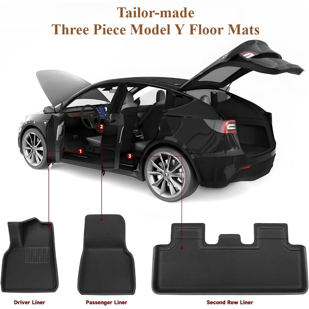 Tapis de sol imperméable et antidérapant, pour intérieur de voiture Tesla modèle 3 2021 – 2024 Highland 2025, entièrement entouré, spécial XPE