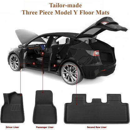 Tapis de sol imperméable et antidérapant, pour intérieur de voiture Tesla modèle 3 2021 – 2024 Highland 2025, entièrement entouré, spécial XPE