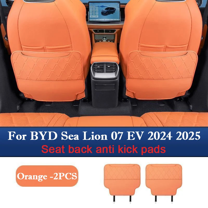 Tapis de protection en cuir Anti-salissure pour dossier de siège de voiture BYD Sea Lion 07 EV 2024 2025, accessoires d'intérieur