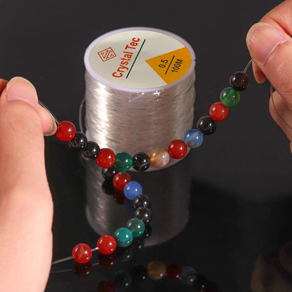 Cordon de Bracelet élastique Transparent, 2 pièces, pour la fabrication de bijoux et de colliers, pour fil à coudre