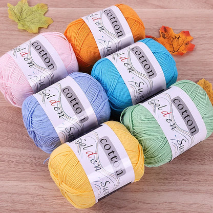 200 g de fil de coton pur 100 %, fil au crochet moyen-fin, fait à la main pour tricoter des pulls, des gilets, des chapeaux et des petites couvertures. Fil de coton moyen-fin, 1 pièce = 4 pièces = 200 grammes