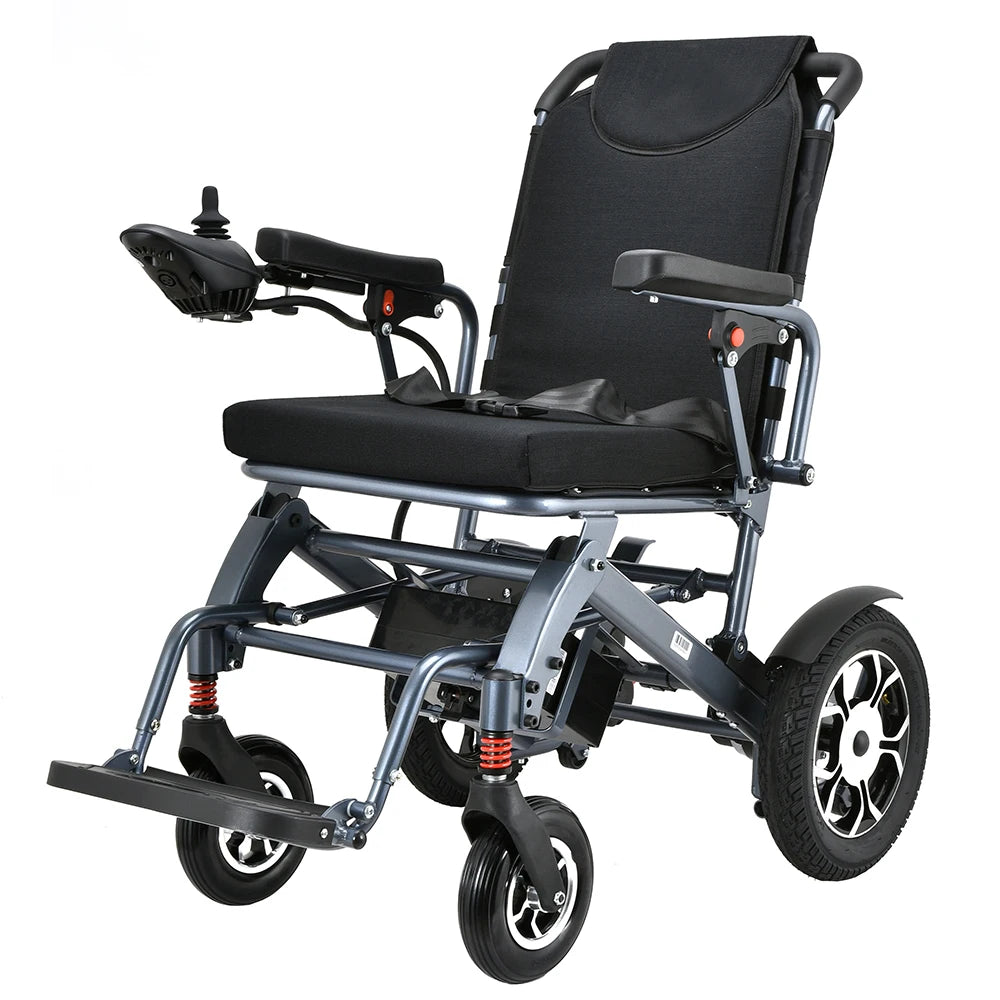 Fauteuil roulant électrique motorisé en aluminium, Joystick léger et Portable automatique, fauteuil roulant électrique pour personnes âgées handicapées