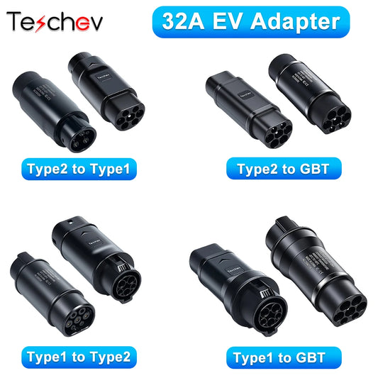 Adaptateur de Type 1 à Type 2, chargeur de véhicule électrique, adaptateur AC de Type 2 à Type 1, convertisseur de charge GB/T EVSE pour voitures électriques