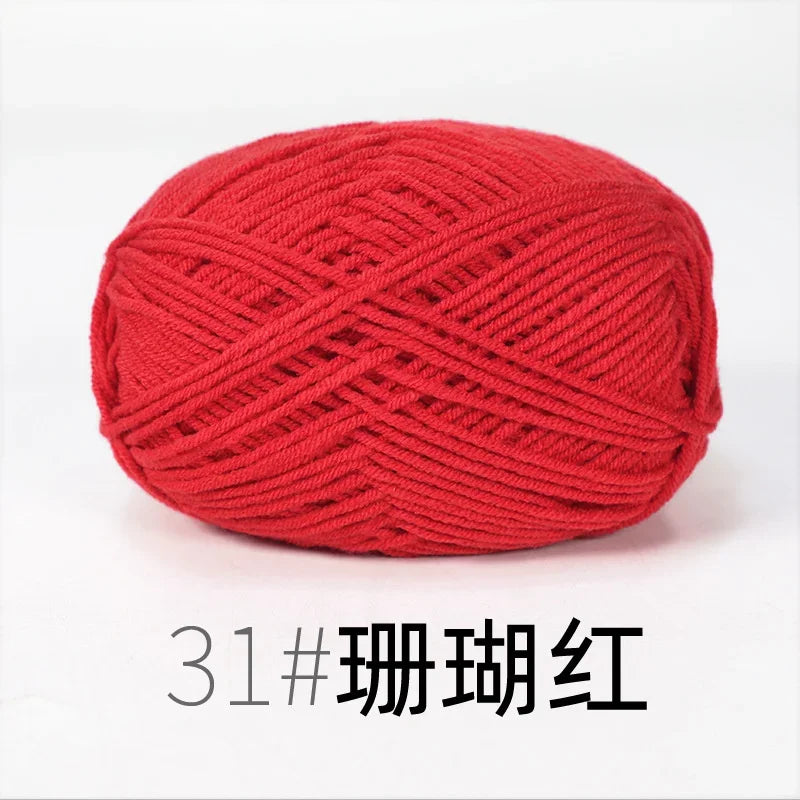 Fil de Lanas teint en coton au lait, 86 couleurs, 4 plis, pour bébé, chapeau, écharpe, pull, poupées, artisanat fait à la main