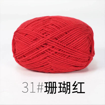 Fil de Lanas teint en coton au lait, 86 couleurs, 4 plis, pour bébé, chapeau, écharpe, pull, poupées, artisanat fait à la main