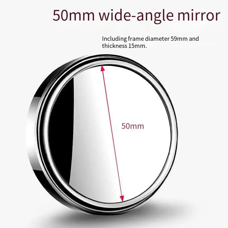 Miroir d'angle mort convexe à cadre rond, 2 pièces, sécurité de conduite, grand angle à 360 degrés, rétroviseur transparent réglable, accessoires de voiture