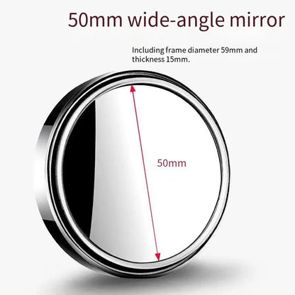 Miroir d'angle mort convexe à cadre rond, 2 pièces, sécurité de conduite, grand angle à 360 degrés, rétroviseur transparent réglable, accessoires de voiture