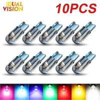 10 pièces nouveau W5W LED Canbus T10 lumières de voiture pièces intérieures en verre ampoules blanc rouge bleu Auto plaque d'immatriculation lampe dôme feux de lecture 6000K