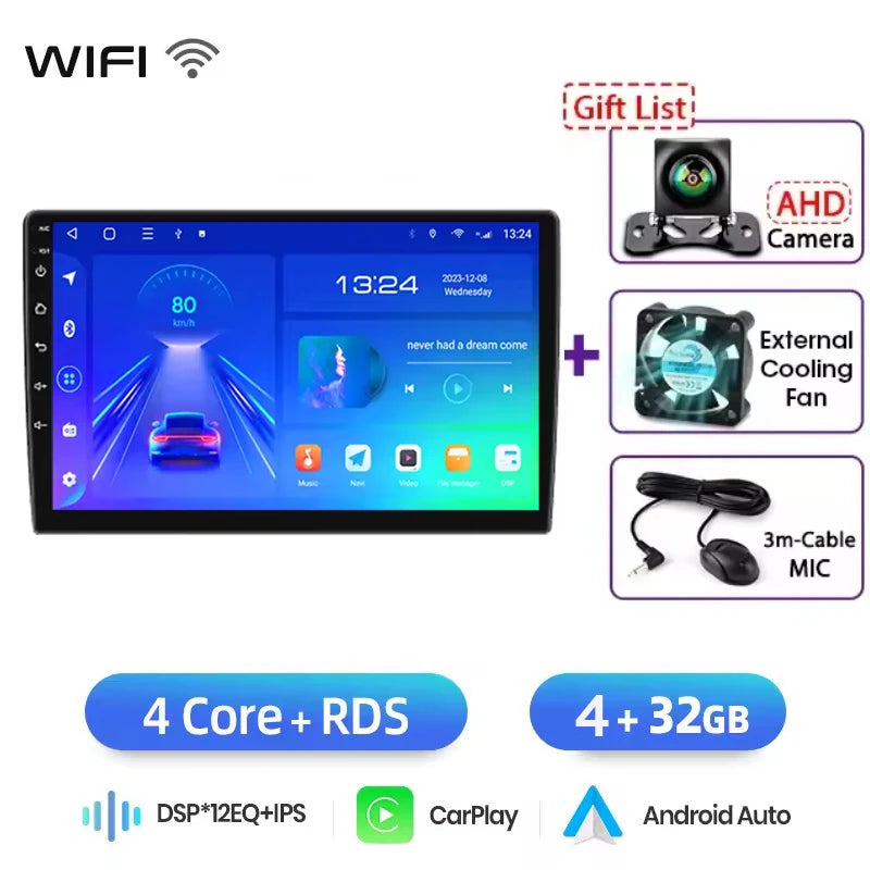 Autoradio multimédia vidéo avec navigation GPS Android16 CarPlay sans fil pour Ford New Transit 2009-2019 Focus 2005-2010