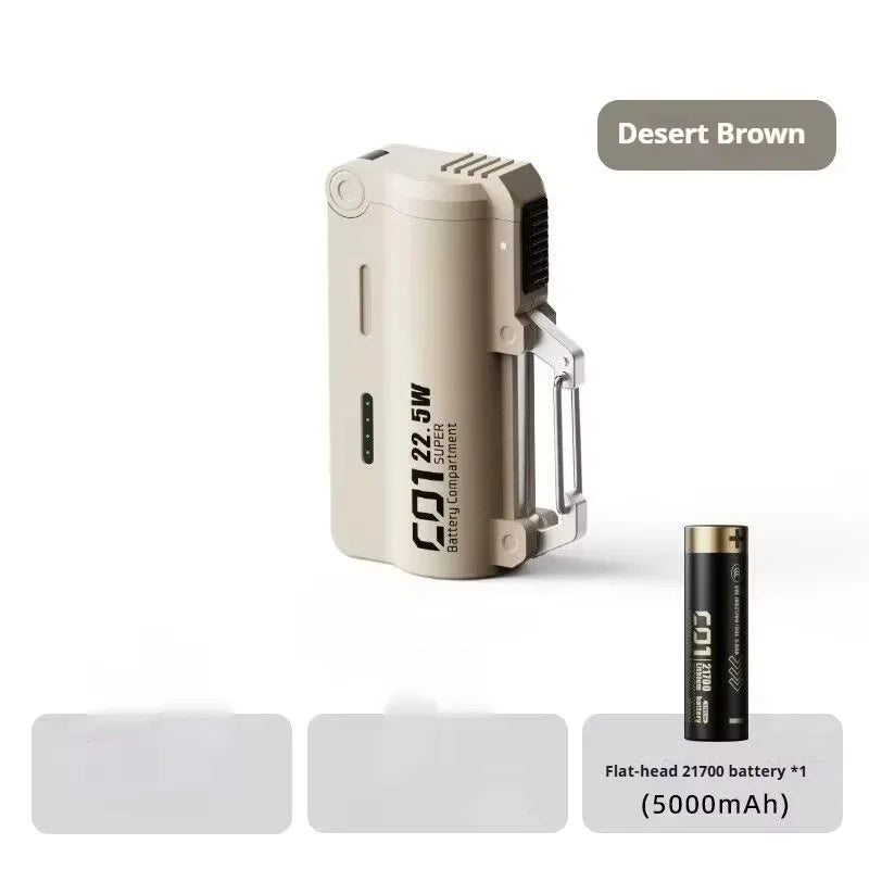 DOKIY 22.5W Super compartiment de batterie 5000mAh charge rapide batterie externe avec boucle à crochet 21700 Li-ion batterie chargeur Portable