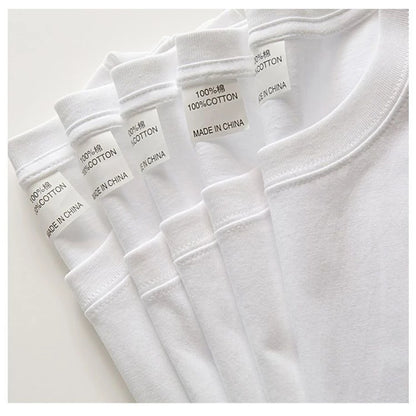 2 pièces 100% coton solide t-shirts hommes et femmes à manches courtes blanc t-shirts décontracté respirant ample col rond T-shirt Couple hauts