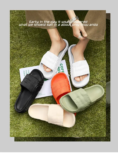 Sandales de plage solides pour hommes et femmes, pantoufles d'été antidérapantes, souples, unisexes, chaussures de luxe ultralégères pour l'extérieur