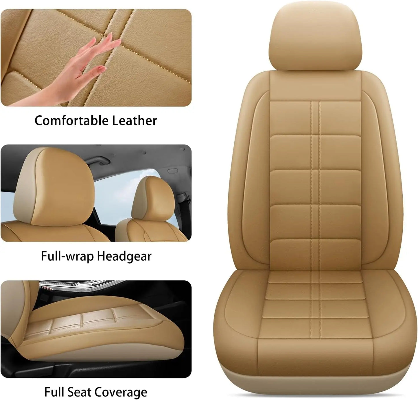 Housses de siège de voiture en cuir, ensemble complet de sièges 5 places, ajustement universel, rembourré de la plupart des voitures, imperméable, respirant, Anti-salissure