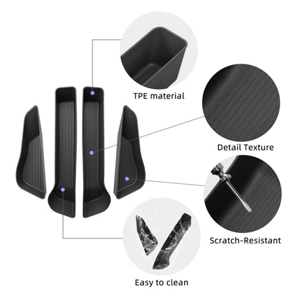 SMABEE Avant Porte Arrière Plateau De Rangement pour BYD ATTO3 ATTO 3 YUAN PLUS 2025 2026 Porte Poignée Boîte Organisateur TPE De Voiture accessoires