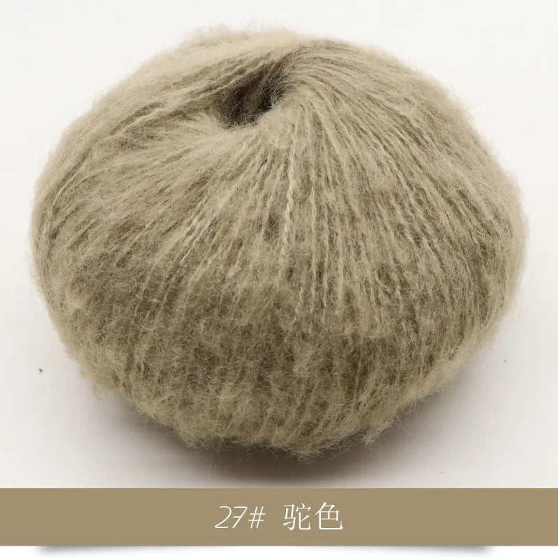 Fil Mohair tricoté à la main, 25g, 1 pièce, ligne de laine chaude au Crochet, pull shwal, écharpe