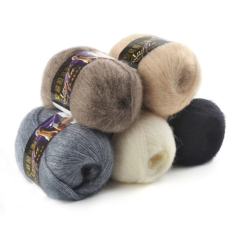 Fil de laine Mohair d'alpaga en peluche pour fil à tricoter, écharpe de pull 40 grammes/boule, fils épais de Lanas doux et chaud gonflés