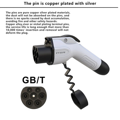 Evsow-Prise de charge GBT 22KW 32A 3 phases, adaptateur de chargeur EV pour voiture électrique GBT, prise de chargeur EV pour appareil de véhicule