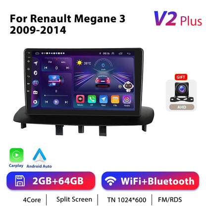 Podofo 9 "autoradio sans fil CarPlay Android Radio pour Renault Megane 3 2008-2014 multimédia GPS 4G WIFI voiture systèmes intelligents