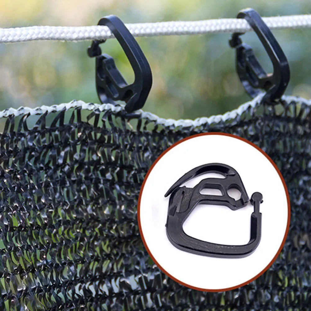 Clips de fixation robustes en ABS pour filets d'ombrage noirs, pour serres, installation et démontage faciles, jardin