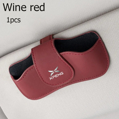 Sac à lunettes pare-soleil de voiture, boîte de rangement en cuir résistant à l'usure pour lunettes de soleil XPeng G3 G6 G9 P5 P7 P7 + P9 G3i X9 N5 G7 MONA M03