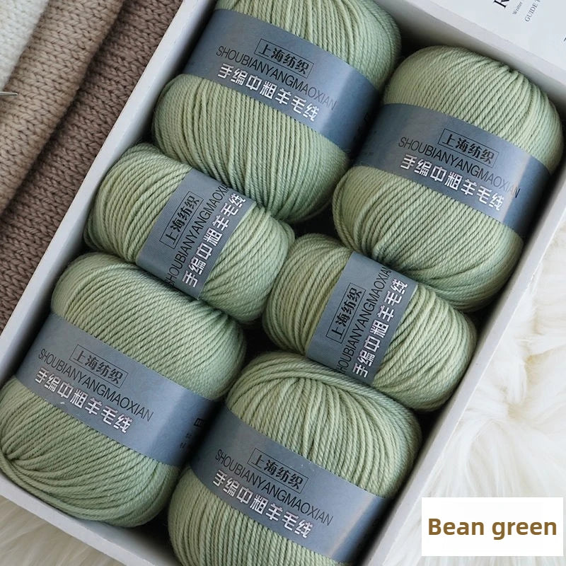 Fil de cachemire d'épaisseur moyenne, 500 g/ensemble, 4 plis, pour tricot au Crochet à la main, pull et pantalon, laine chaude, fil de laine 100%, doux pour la peau