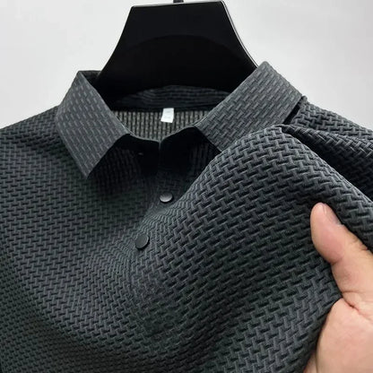 Vêtements de marque été nouveau T-shirt à manches courtes pour hommes soie glacée POLO frais et respirant affaires décontracté haut absorbant la sueur