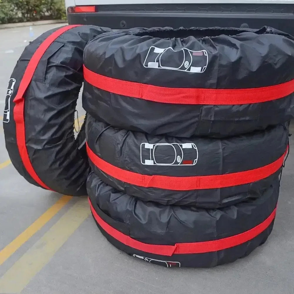 Housse de protection en Polyester pour pneus de secours de voiture, 1 pièce/4 pièces, sacs de rangement pour pneus de roues automobiles, accessoires de pneus de véhicule, protection anti-poussière, style