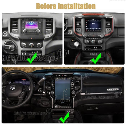 Pour Dodge Ram 2019-2024 stéréo GPS Navigation Android lecteur vidéo multimédia grand écran Qled tête Uint Auto Radio sans fil Carplay