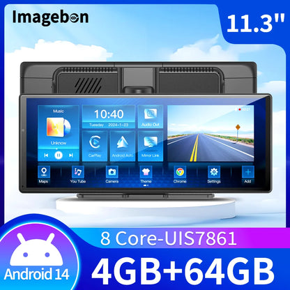 W60 11.3 ''8 Core Android 14 6 + 128GB lecteur multimédia Carplay et Android Auto 5G WiFi Google Play Youtube Netflix OTA mise à niveau