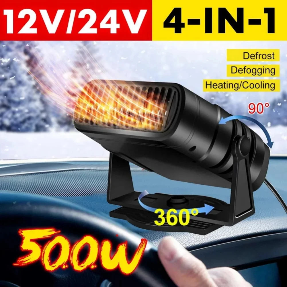 Chauffage de voiture électrique ventilateur de refroidissement d'air 12 V/24 V désembueur Portable dégivreur ventilateur de chauffage 120 W sèche-brise désembuage accessoires