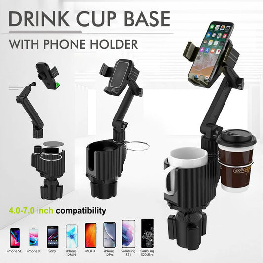 Porte-gobelet de voiture multifonction universel, support de téléphone portable réglable, support de montage pour téléphone portable, accessoires de berceau à clip GPS, résistant à 360