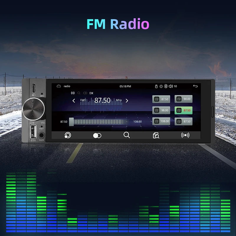 Junsun 6.86 ''1 Din autoradio Bluetooth sans fil pour Apple Carplay Android Auto FM MP5 lecteur Radio universel IPS écran tactile