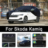 Bâches de voiture 6 en 1 pour Skoda Kamiq, imperméables, anti-poussière, UV, résistantes à la neige et aux rayures