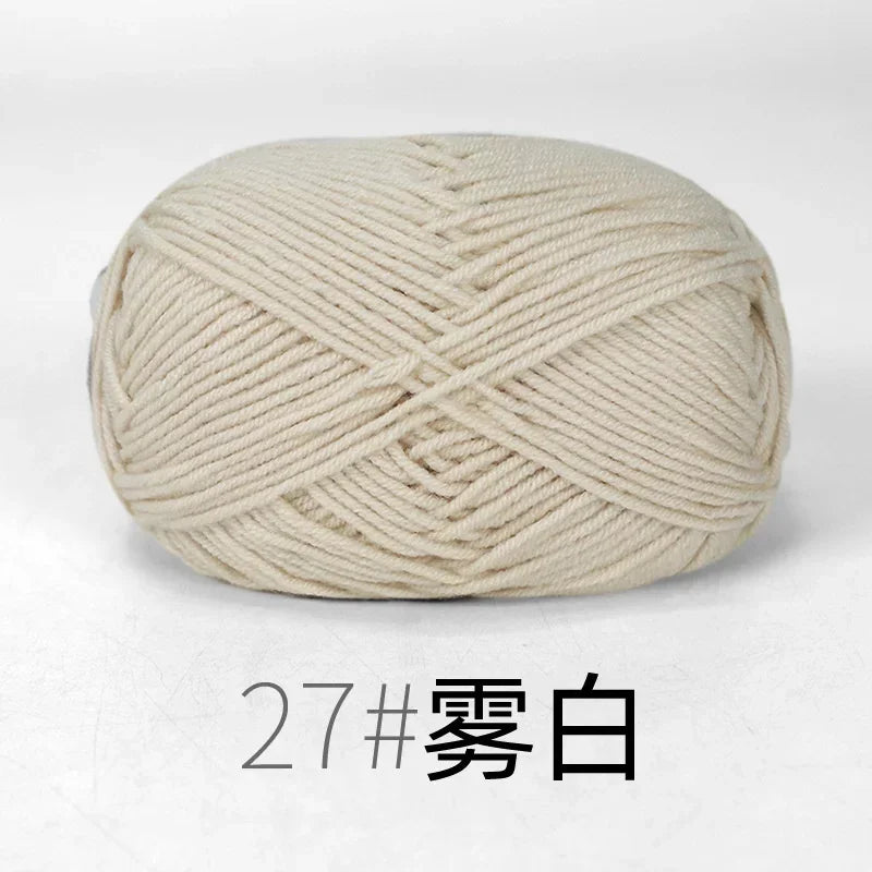 Fil de Lanas teint en coton au lait, 86 couleurs, 4 plis, pour bébé, chapeau, écharpe, pull, poupées, artisanat fait à la main