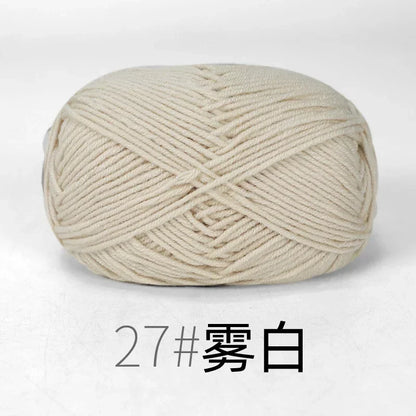 Fil de Lanas teint en coton au lait, 86 couleurs, 4 plis, pour bébé, chapeau, écharpe, pull, poupées, artisanat fait à la main
