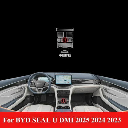 Film Transparent en TPU pour accessoires d'intérieur BYD SEAL U DMI 2025 2024 2023, panneau d'engrenage, Console centrale GPS, autocollant de Protection PPF