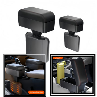 Organisateur de rangement pour console centrale de voiture, plateau relevable réglable en hauteur, support de coude pour accoudoir, compatible SUV et berline, avec porte-gobelet