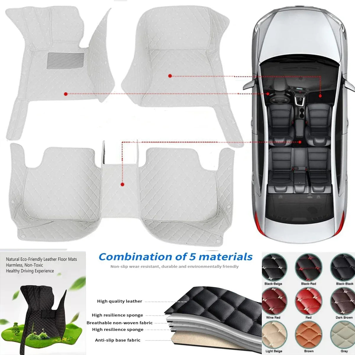 Pour Lynk & Co Z10 Z20 900 tapis de sol de voiture personnalisés tapis Auto en cuir PU imperméable pied Coche accessoire revêtement de sol
